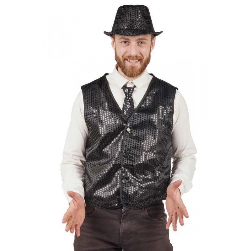 gilet à paillettes homme