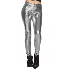 Legging argent femme style disco