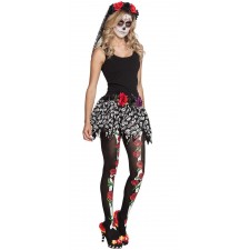 Tenue du dia de los muertos avec accessoire collant