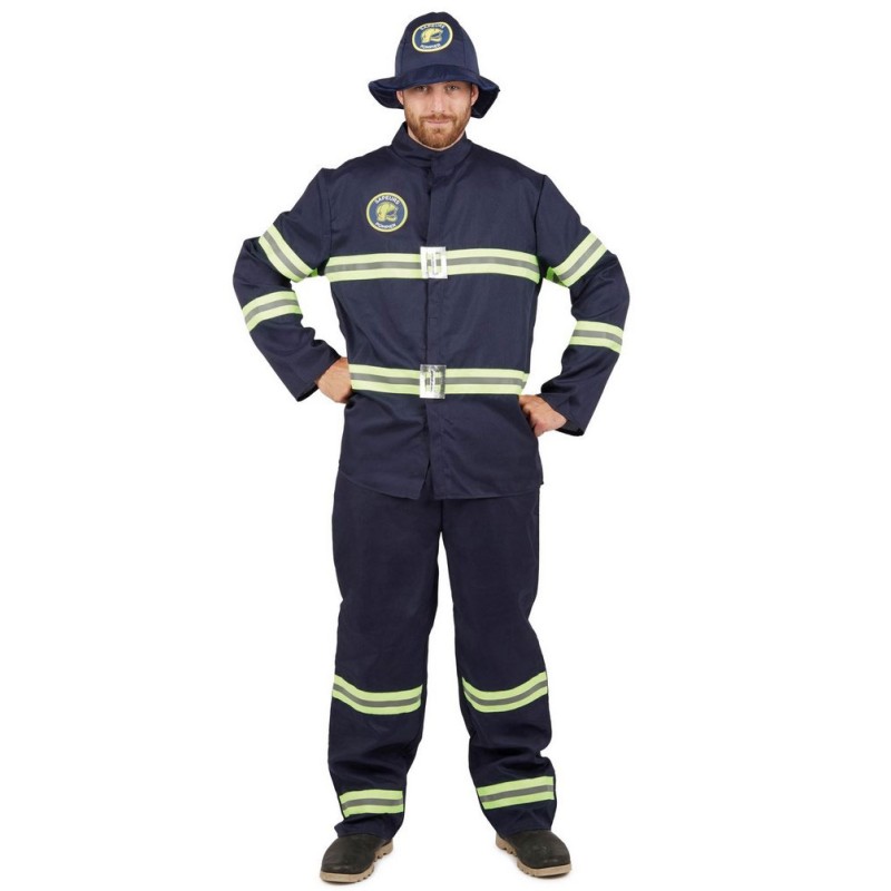 Déguisement Pompier Bleu Homme - uniforme