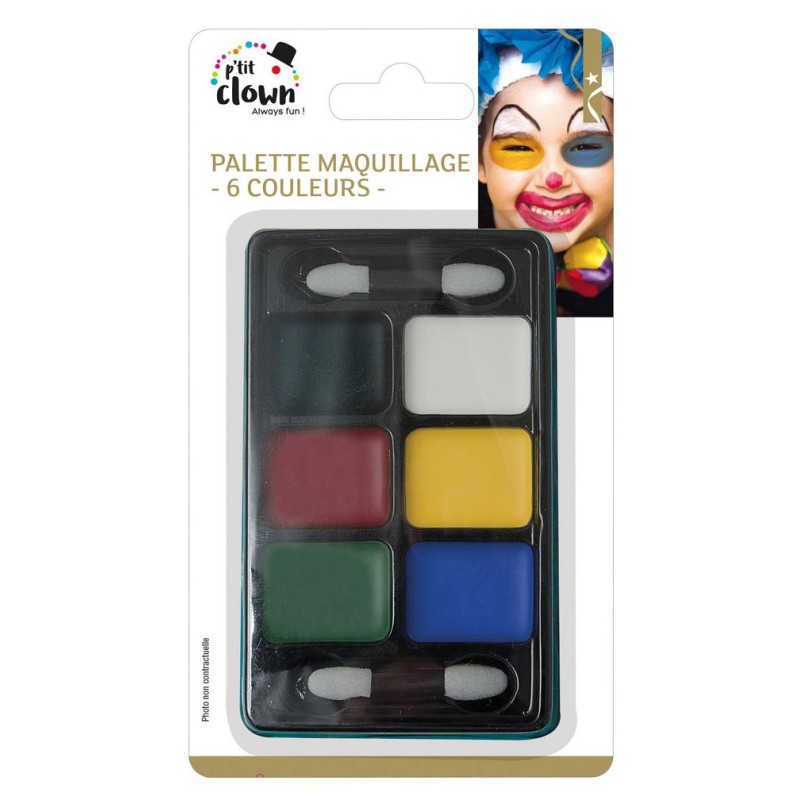 Palette de maquillage avec 6 couleurs pour Carnaval et Halloween