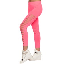 Legging rose fluo déchiré adulte