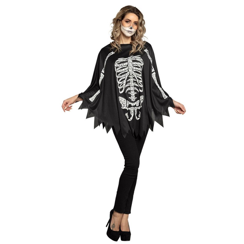 Robe Halloween Femme MOKBAY - Déguisement Grim, Manches Longues, Imprimé Festif
