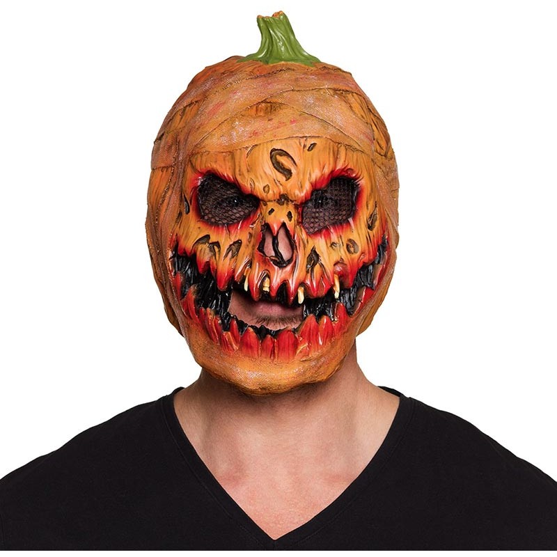 Masque effrayant de citrouille maléfique d'Halloween en latex pour adulte