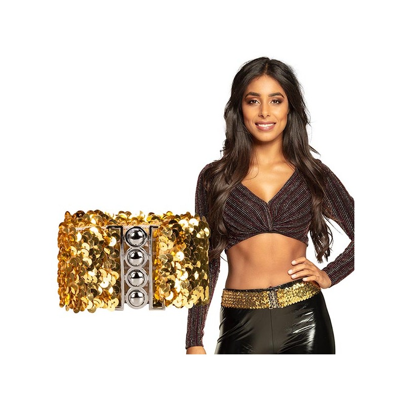 Ceinture Disco Sequins Or 60 cm - accessoires