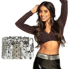 Ceinture disco argent avec sequins