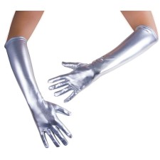 Longs gants argent thème disco