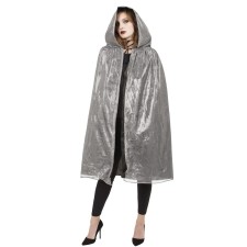 Cape de déguisement brillante couleur argent pour femme