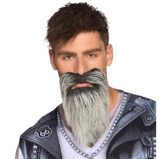 Fausse barbe motard pour déguisement biker