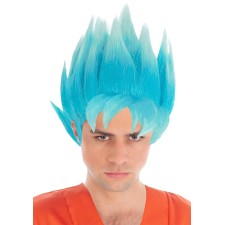 Perruque Sangoku bleu adulte