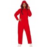 Costume de braqueuse de banque rouge femme