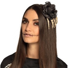 Barrette Halloween main de squelette