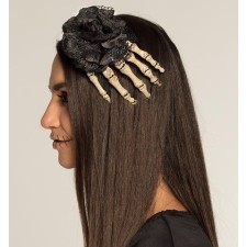 Accessoire cheveux Halloween main de squelette