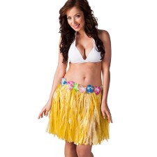 Jupe hawaïenne jaune femme