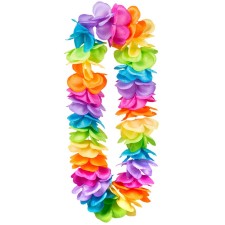 Collier hawaïen multicolore luxe XL à fleurs