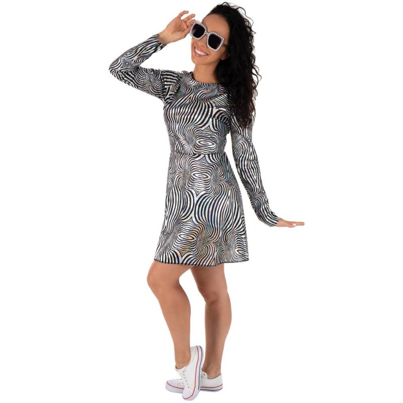 Déguisement Robe Disco Argentée Femme années 70