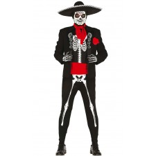 Costume de squelette mexicain sur le thème du Dia de los Muertos