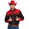Costume de cowboy composé d'une chemise noire et rouge adulte