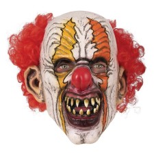 Masque clown tueur Halloween avec cheveux
