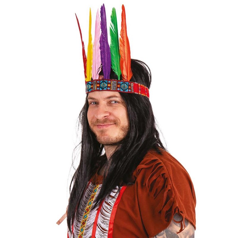 Serre-tête plume femme déguisement indien costume bandeau plume