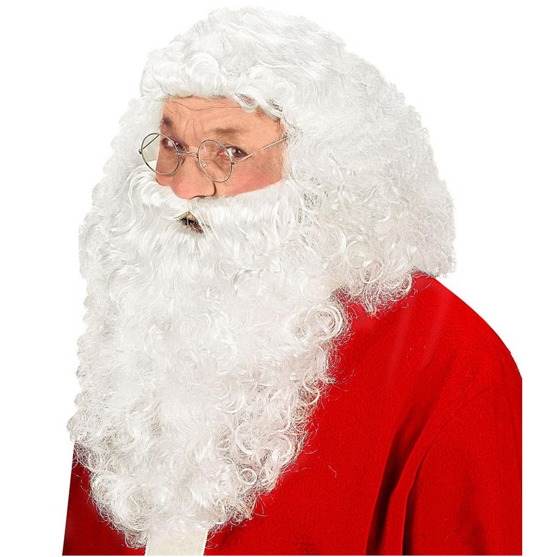 Barbe Pere Noel, perruque blanche, deguisement adulte, costume homme