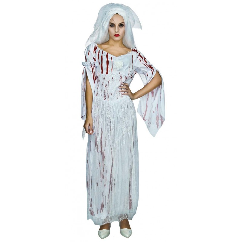 Robe Halloween Femme Tachée De Sang - Style Gothique Sans Manches, Imprimé Horreur - Cocktail, Soirée, Carnaval