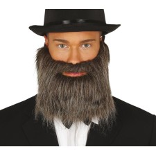 Fausse barbe marron avec effet vieilli