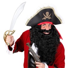 Fausse barbe noire de capitaine pirate