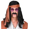 Moustache hippie noire pour déguisement