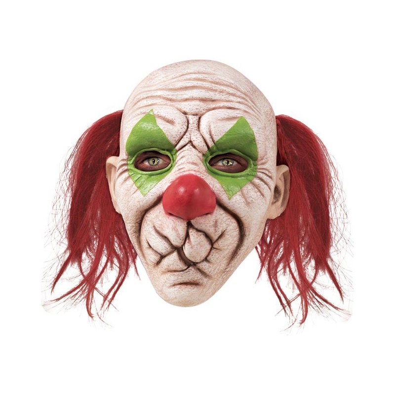 Masque intégral en latex très réaliste de clown tueur avec la bouche cousue pour adulte