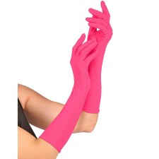 Gants longs rose fluo