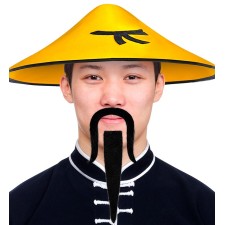 Fausse moustache chinois avec barbichette