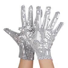 Gants sequins argent disco