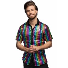 Chemise disco homme arc-en-ciel pour déguisement