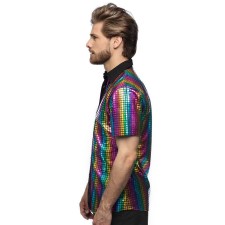 Chemisette disco arc-en-ciel homme