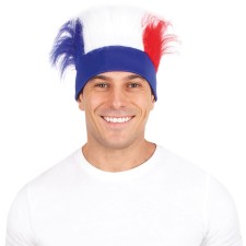 Bandeau bleu blanc rouge avec cheveux