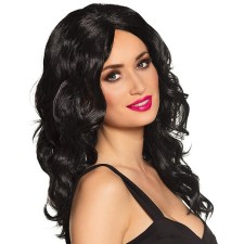 Perruque noire déguisement femme