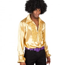 Costume composé d'une chemise disco dorée pour homme