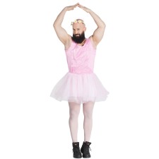 Déguisement danseuse étoile homme rose avec tutu