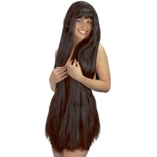 Perruque cheveux extra longs noirs femme pour déguisement