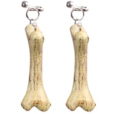 Boucles d'oreilles os préhistoire pour déguisement