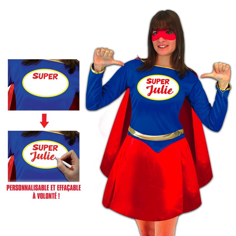 Costume femme de super-héros à personnaliser