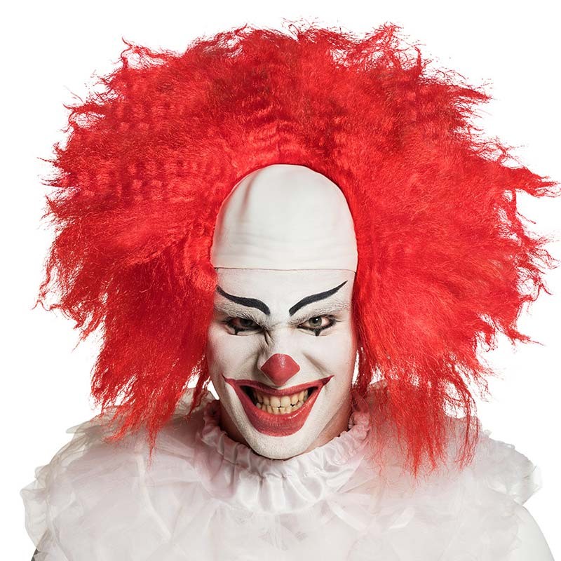 Perruque de clown adulte aux cheveux rouges Halloween