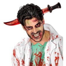 Serre-tête couteau avec sang accessoire Halloween