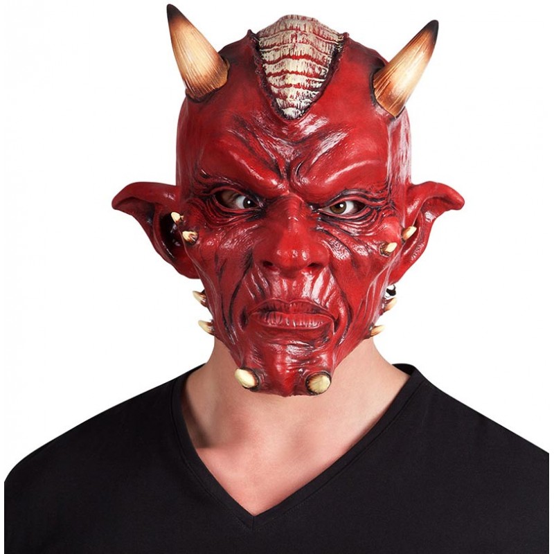 Masque de diable d'Halloween en latex réaliste pour adulte