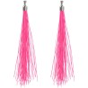 Boucles d'oreilles fluo rose pour déguisement