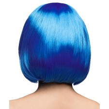 Perruque carré plongeant bleue femme