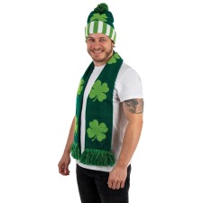 Accessoires Saint-Patrick bonnet avec écharpe thème Irlande