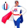 Costume de super français bleu blanc rouge pour homme