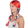 Perruque bleu blanc rouge femme